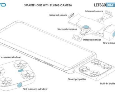 1 smartphone avec un drone et système de caméra intégré