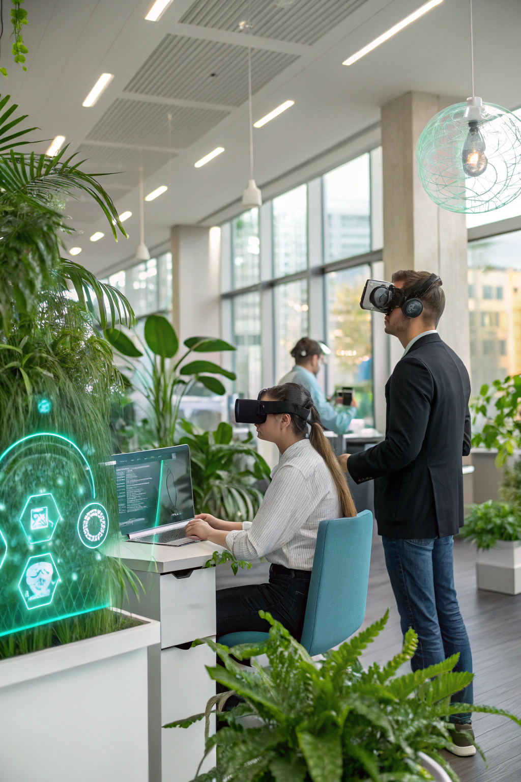 future of work, AI agents, VR offices, sustainability, hybrid work in practice