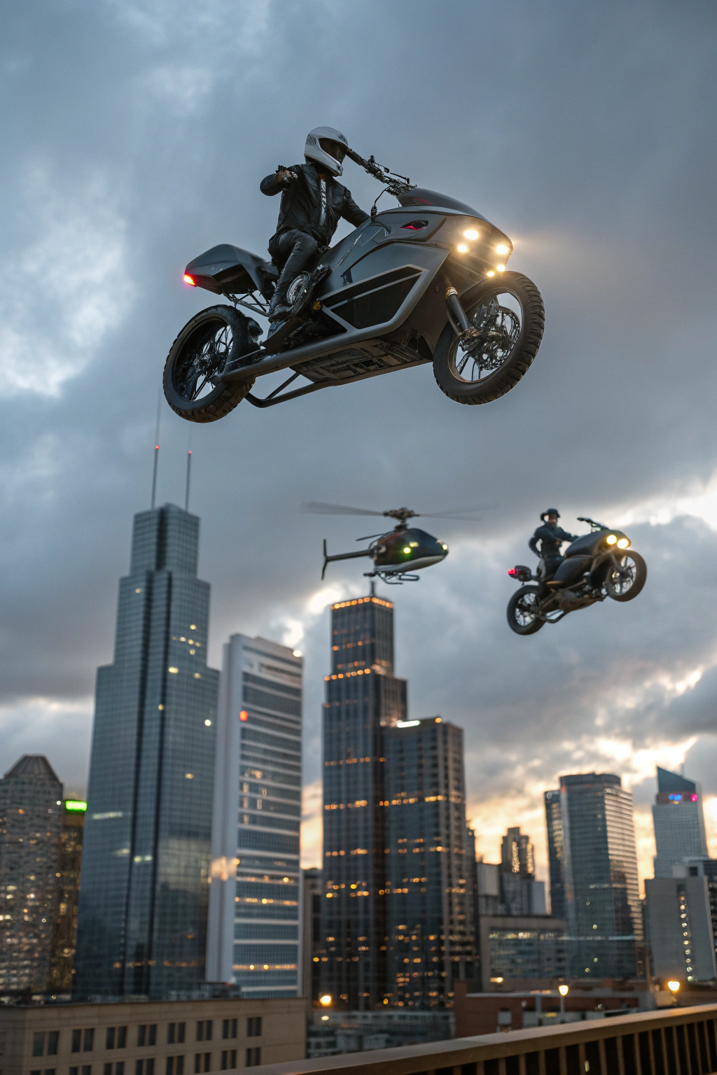 airborne electric motorcycle in practice